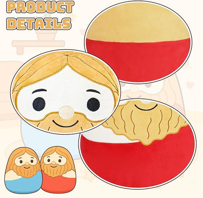 Jesus Plush Toy - Religious Stuffed Doll - Jesus Plush Pillow - Faithful Lovers and Easter Basket Stuffed Gift (Red)