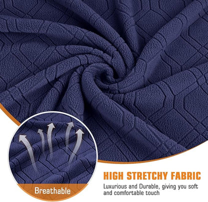 VANSOFY Recliner Chair Cover, 3-Pieces Stretch Lazy Boy Recliner Covers for Recliner Chair Soft Reclining Chair Slipcover Furniture Protector for Dogs Cats(Navy Blue)