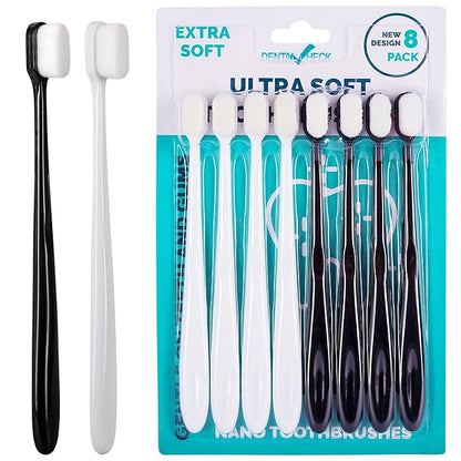 Lingito Extra Soft Toothbrush, 8 Pack, Manual, Nano Bristles, Deep Cleaning for Sensitive Gums, Adults