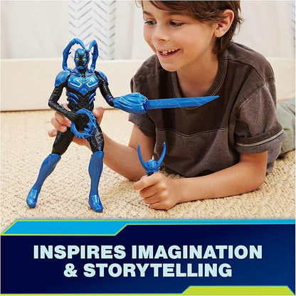 DC Comics, Battle-Mode Blue Beetle Action Figure, 12-inch, Lights & Sounds, Easy to Pose, Movie Superhero Kids Toys for Boys & Girls, Ages 4+