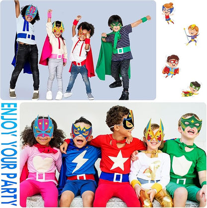 Sosation 72 Pcs Color Your Own Hero Masks Crafts for Kids DIY Paper Blank Hero Masks Making Kits with Ropes for School Class Activities Themed Birthday Party Supplies