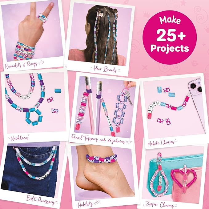 Imagimake Spin n Pop : DIY Bracelets Braids & More | Patented Electric Bracelet Maker | DIY Craft Kits for Girls Ages 8-13 | Create 25+ Accessories for Girls 10-12 | Teenage Girl Gift Ideas
