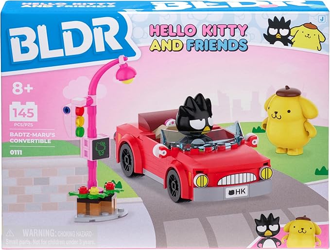 BLDR Hello Kitty and Friends Badtz-Maru’s Convertible Building Set 0111 with Badtz-Maru and Pompompurin Minifigures - for Kids and Sanrio Fans Ages 8+