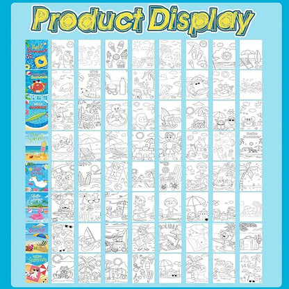 Estune 40 Pcs Coloring Books Summer Beach Party Favor for Kids Coloring Book Set Mini Small Coloring Books Goodie Bag Stuffers Gift Classroom Home