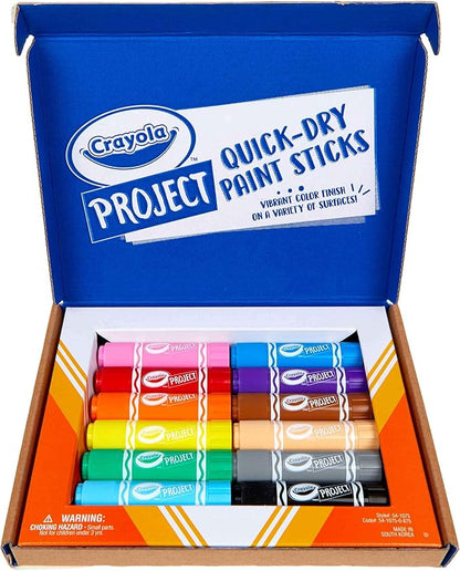 Crayola Quick Dry Paint Sticks, Amazon Exclusive Colors, Paint Set for Kids, 12 Count