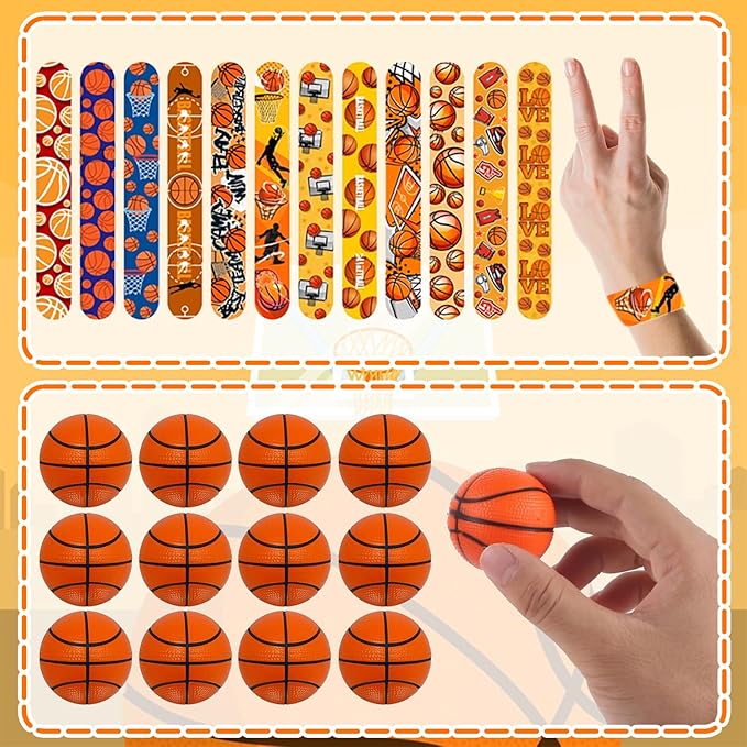 Basketball Party Favors, 172 pcs Birthday Party Supplies contains Cups, Straws, Whistles, Bracelets, Keychains, Stickers, Soft Balls, Tatoo Stickers, Thank You Tags for Sport Themed Birthday Decors