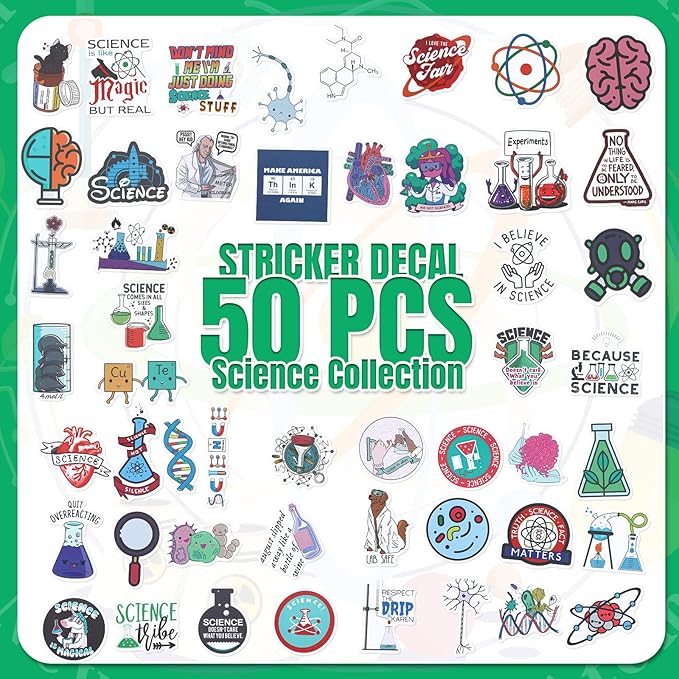 Sureio 86 Pcs Scientific Party Favors Include Scientific Party Drawstring Bags Silicone Bracelets Scientific Stickers Kawaii Pins for Scientific Birthday Party Decorations Prizes