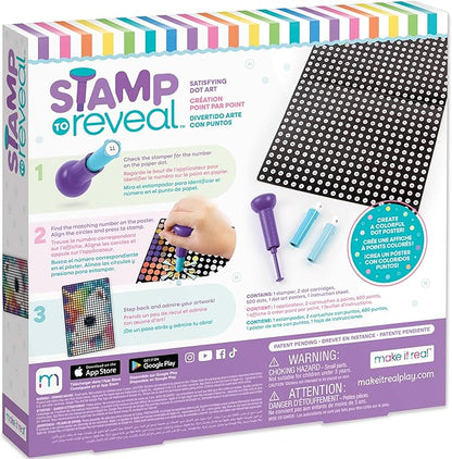 Make It Real: Stamp to Reveal Single - Unicorn - 605pcs - DIY Dot Poster Character, 11 x 16.5, Craft Kit, Artwork Activity, Girls & Kids Ages 6+