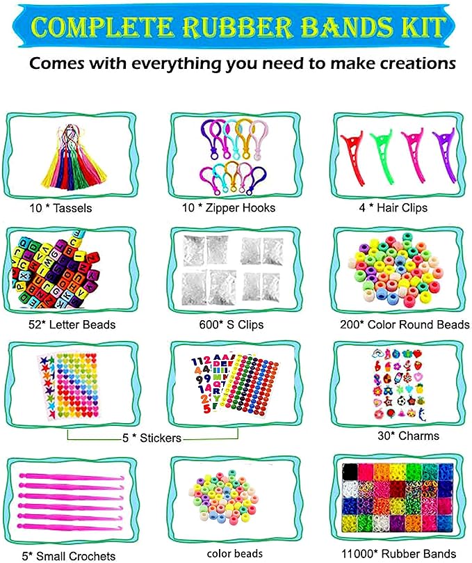 12080+ Loom Bands Kit, Rubber Bands for Bracelet Making Kit, DIY Art Craft Loom Bracelet Kit,2025 Creativity Birthday Gift Ideal Christmas Gifts