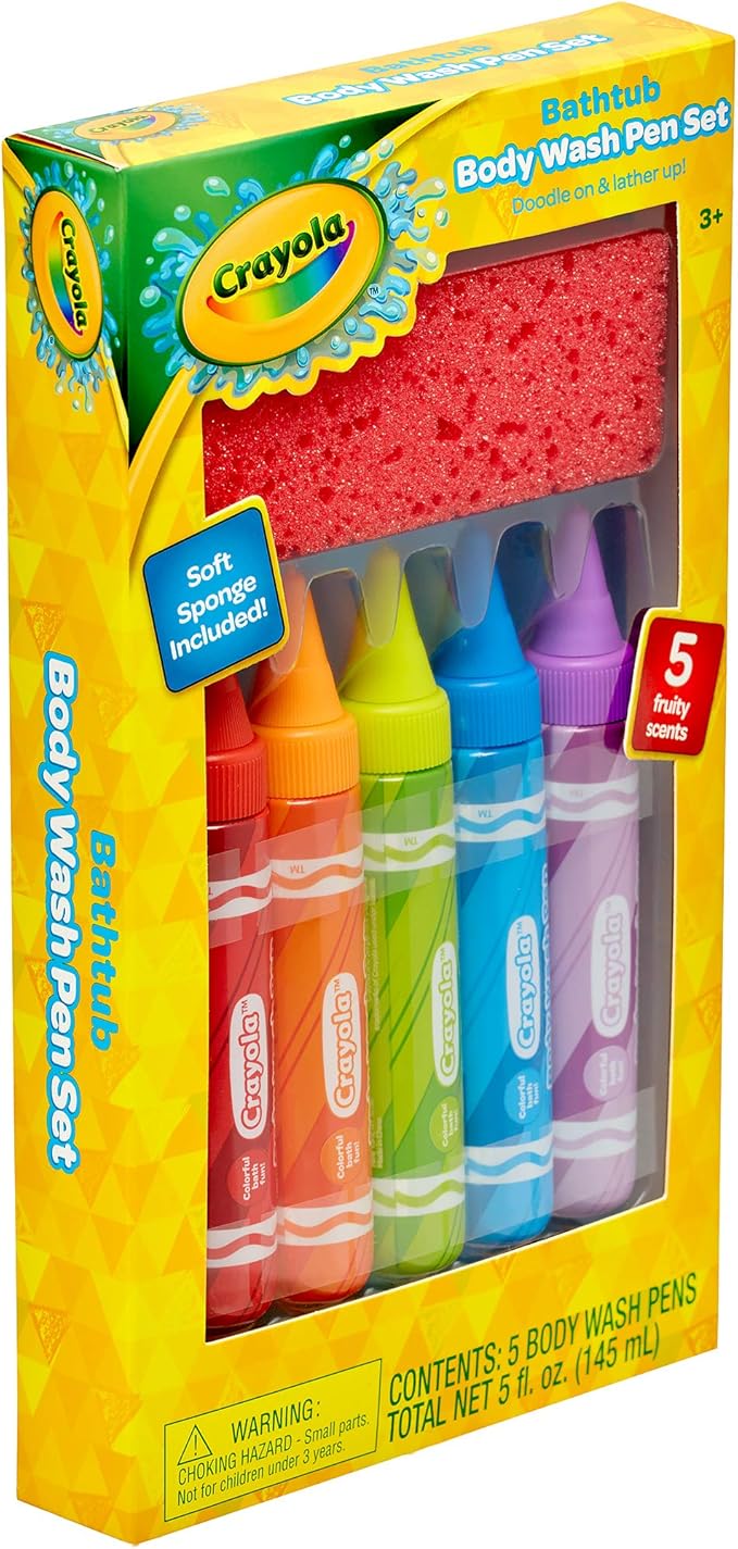 Crayola Bathtub Body Wash Pen and Sponge Fun Bath Set