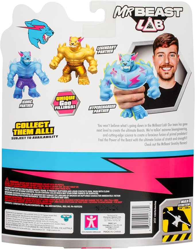 MrBeast Lab Heroes of Goo JIT Zu Goo Iconic Panther, Squeeze, Squish and Stretch MrBeast's Panther Up to 3 Times Its Size