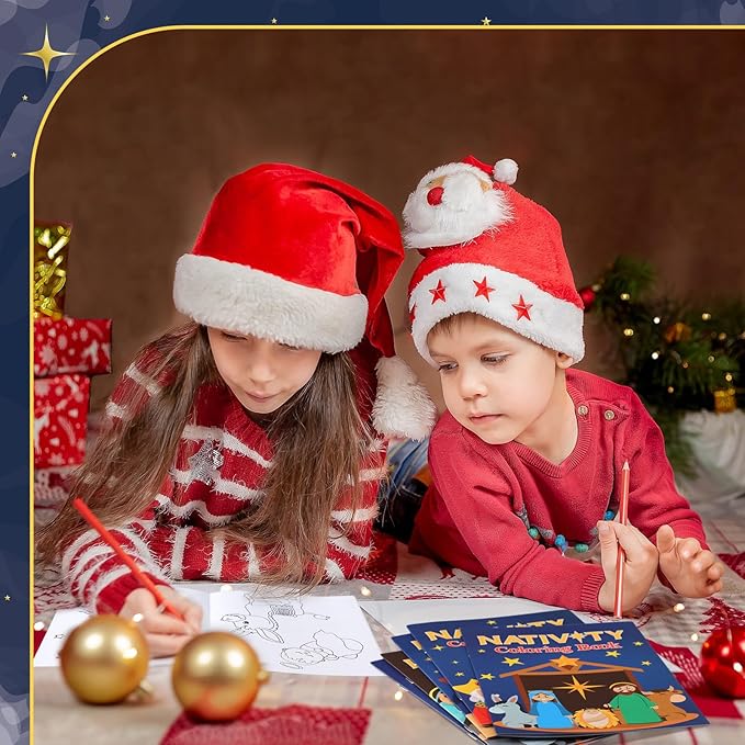 Fulmoon 48 Pcs Coloring Books DIY Art Drawing Book, Books Bulk Party Favors for Goodie Bag Gift Stuffer School Classroom Activity(Nativity)