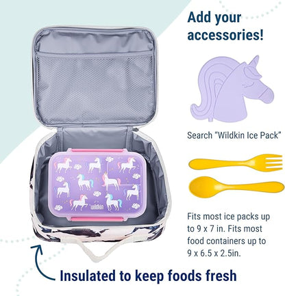 Wildkin Kids Insulated Lunch Box Bag for Boys & Girls, Reusable Kids Lunch Box is Perfect for Early Elementary Daycare School Travel (Horse Dreams)