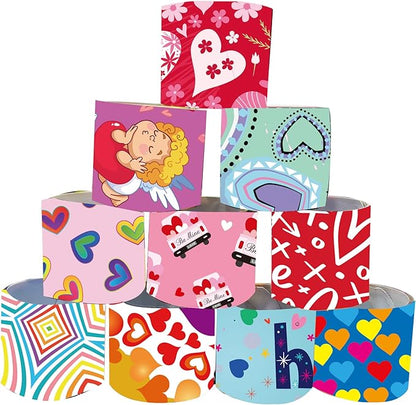 48 Pcs Valentine Slap Bracelets for Kids Valentines Day Slap Bracelets Bulk for Boys and Girls Colorful Hearts and Animal Bracelets for Party Favors Supplies Classroom Prizes Exchanging Gifts