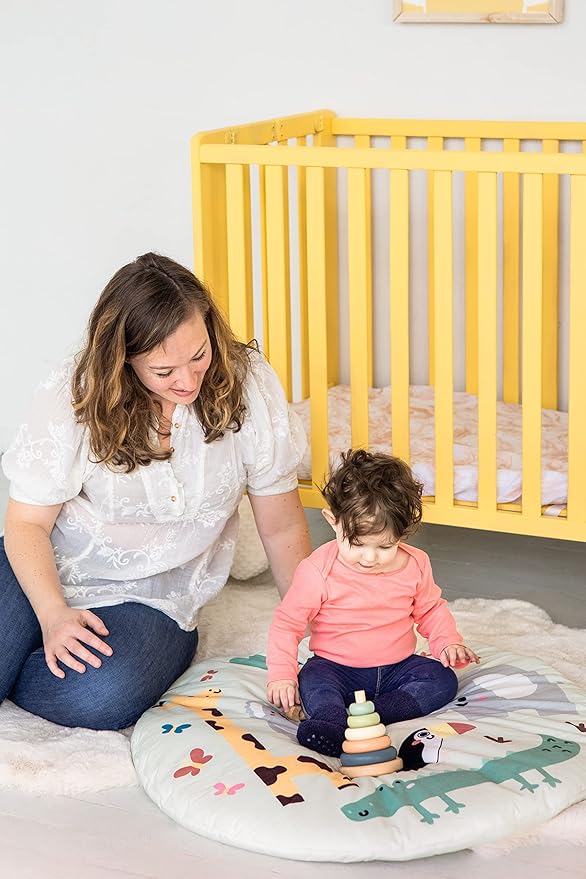 Pearhead Wooden Stacking Rainbow Toy, Baby and Toddler Ages 12+ Months Montessori Toy, Interactive Stackable Rings Learning Toy, Baby Girl or Baby Boy Nursery Accessory