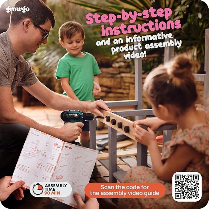 2-in-1 Mud Kitchen for Kids Outdoor with Utensils, Grocery Store Pretend Play - Lemonade Stand and Market Playset for Outdoor Fun - Perfect for Cooking, Role-Playing, and Creative Imagination