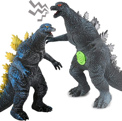 18''X12''X7'' Standing Dinosaur Model Action Figures Soft Touch Vinyl Plastic Dino Toy for Kids Boys (Grey with Sound)