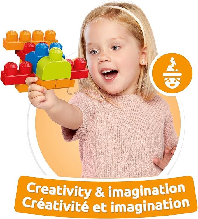 MEGA BLOKS Fisher-Price Toddler Building Blocks Toy Set, Build ‘n Create with 250 Pieces, Ages 1+ Years