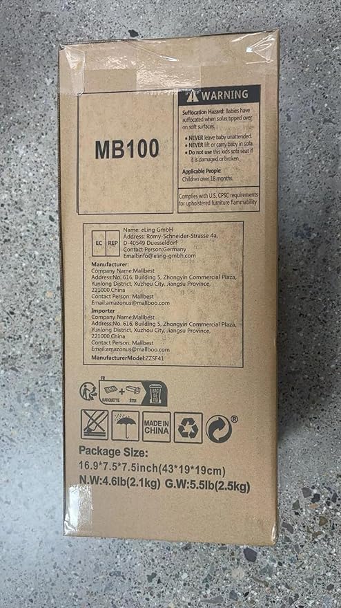 MallBest Kids Sofas Children's Sofa Bed Baby's Upholstered Couch Sleepover Chair Flipout Open Recliner（Blue）