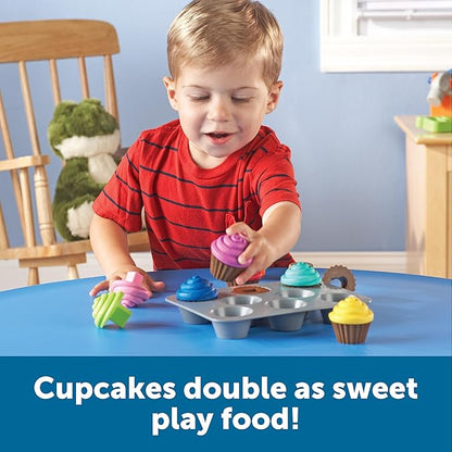 Learning Resources Smart Snacks Shape Sorting Cupcakes,17 Pieces, Ages 18 Months+, Fine Motor, Color & Shape Recognition