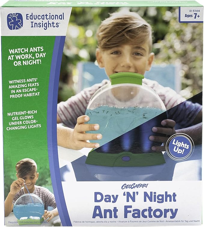 Educational Insights GeoSafari Day 'N' Night Ant Factory (Glow Ant Factory) STEM Learning, Ages 7+