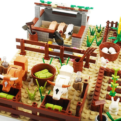 Farm Field Set Building Blocks Plant Animal Crops Building Bricks Kit DIY Building Set Compatible All Major Brands (Animal)