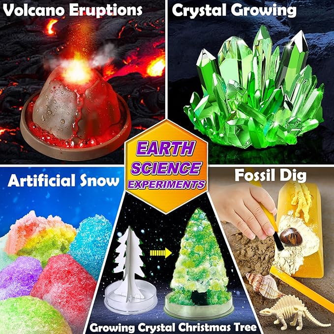 UNGLINGA 150 Experiments Science Kits for Kids, S.T.E.M Project Educational Toys for Boys Girls Birthday Gifts Ideas, Volcano, Chemistry Lab Scientific Tools Scientist Set