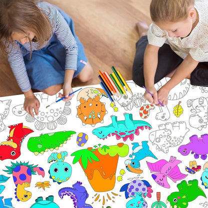 3Pack Giant Coloring Poster, Large Coloring Poster for Kids, Dinosaur, Mermaid, and Sea Animal Huge Big Coloring Page Craft with for Classroom Home Coloring Activities Birthday Gifts Party Favors