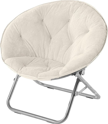 Urban Lifestyle Faux Fur Saucer Chair, White