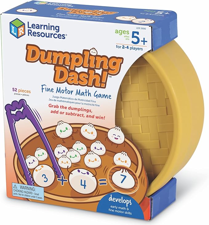 Learning Resources Dumpling Dash! Fine Motor Math Game, Kindergarten Homeschool, Math Games, Kindergarten Toys, Ages 5+