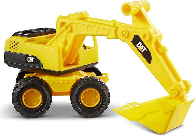 CAT Construction Toys, Construction Fleet 10" Excavator Toy – Ages 2+ Real Working Parts, Indoor/Outdoor Play, Sturdy Plastic Construction, Ideal Sand/Beach Toy