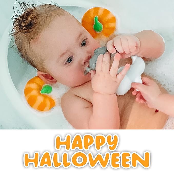 SplashEZ Halloween Baby Bath Toys, Mold Free Bath Toys for Babies & Toddlers, No Hole No Mold Tub, Beach, Pool, BPA-Free, Infant Play Set No Holes 1 3 6 12 18 Months