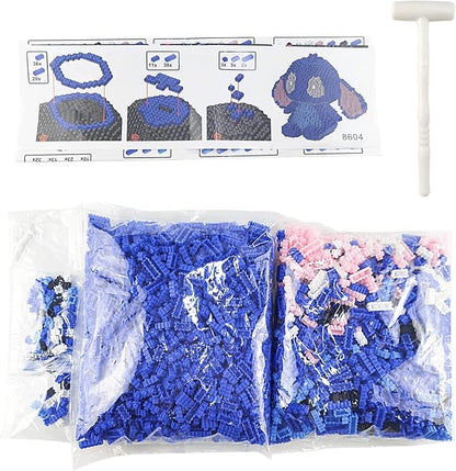 Building Bricks 2000+ Pieces Set - 3D Puzzles Classic Cartoon Characters Building Blocks - Micro Building Block for Boys Girls & Adults (BluePro)