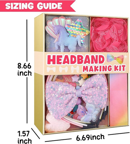 yasest Arts and Crafts Kit for Girls - DIY Headband Making Kit for Girls, 89pcs Fashion Hair Accessories Set, Art & Craft Gift for Kids 6-8 - Ideal Gifts for 5 6 7 8-12 Year Old Girl
