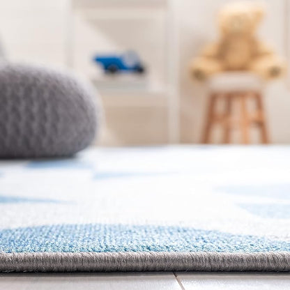 SAFAVIEH Kids Playhouse Collection Accent Rug - 3'3" x 5'3", Grey & Blue, Non-Shedding Machine Washable & Slip Resistant Ideal for High Traffic Areas for Boys & Girls in Playroom, Bedroom (KPH222F)
