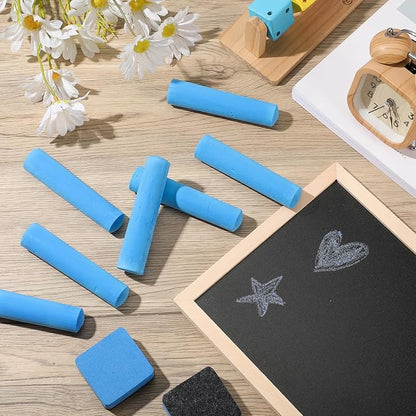 Fulmoon 40 Pcs Jumbo Sidewalk Chalk for Kids Outdoor Art Non Toxic Large Washable Street Chalk for Adults Drawing Painting Graffiti Classroom(Blue,Round Style)