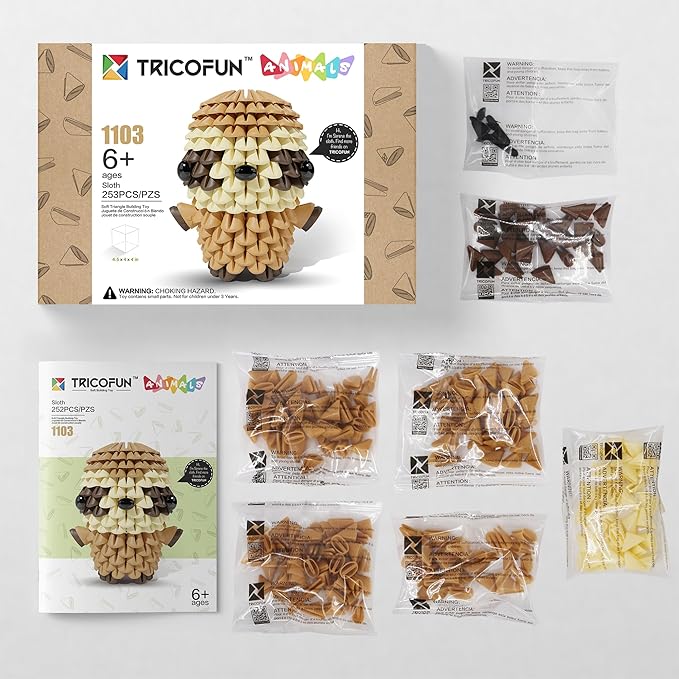 Creative Soft Building Blocks, Cute Animal kit Assembling Building Toys Gifts for Kids and 6+ Interactive Building Toy for Kids, Boys, and Girls (1103-SLOTH)