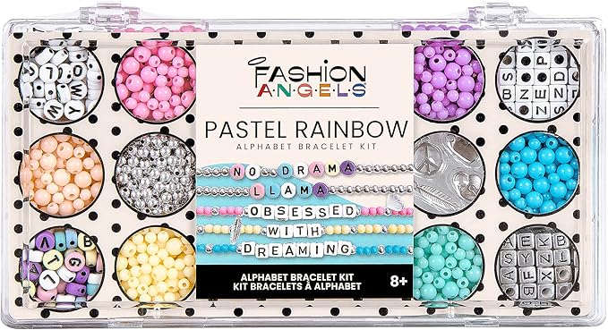 Fashion Angels Tell Your Story Alphabet Bead Bracelet Making Activity Kit with Over 1,500 Beads and Super Cute Bead Organizer Case That Makes Over 30 Bracelets, Ages 8 and Up