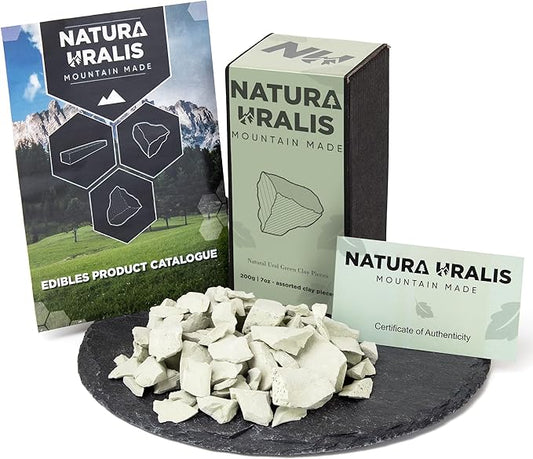 Ural Green Clay | 7oz of Natural Green Clay, Pastel to Verdant Green - Amazing Crunch, Satisfying Earthy, Velvety and Firm Texture, ASMR Sensation