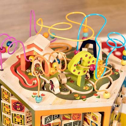 B. toys- Youniversity- Wooden Activity Cube – Developmental Learning Center – Toys for Toddlers, Kids – Alphabet, Numbers, Shapes – 12 Months +