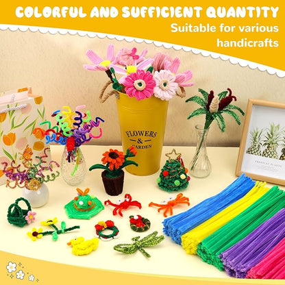 Pipe Cleaners, 100PCS Christmas Pipe Cleaners Craft Supplies, Light Golden Pipe Cleaners Bulk Fuzzy Sticks for DIY Art and Craft Projects Home Decoration