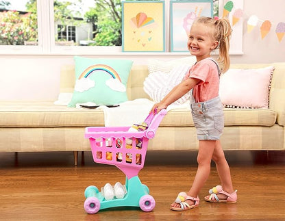 Battat- Play Circle- Shopping Cart – Toy Food – Play Kitchen For Toddlers- Pretend Play- Shopping Day Grocery Cart- 2 years +