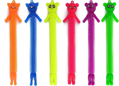 Special Supplies Kid’s Sensory Toys Fidget Strings with Cute Animal Faces, Set of 12, Tactile Stimulation for Hand-Eye Coordination, Textured Stretchy Silicone, Fun for Girls and Boys