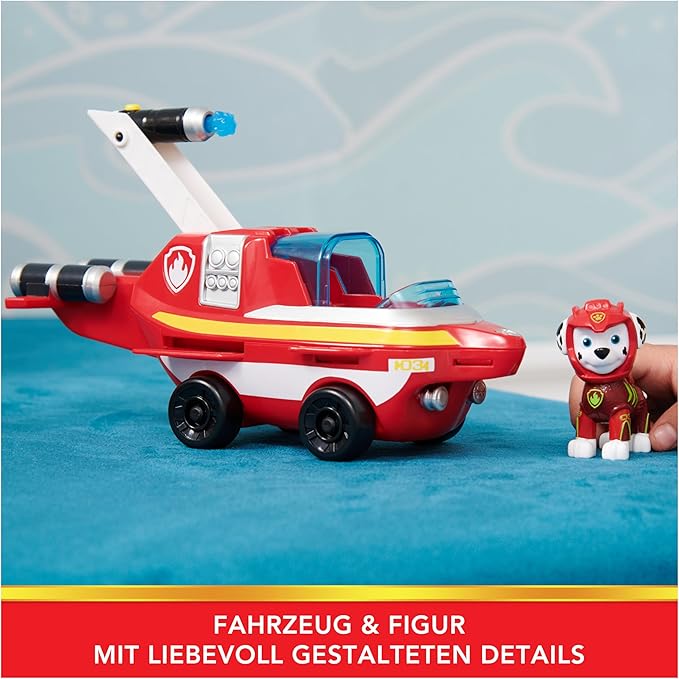 Paw Patrol Aqua Pups Marshall Transforming Dolphin Vehicle with Collectible Action Figure, Kids Toys for Ages 3 and up