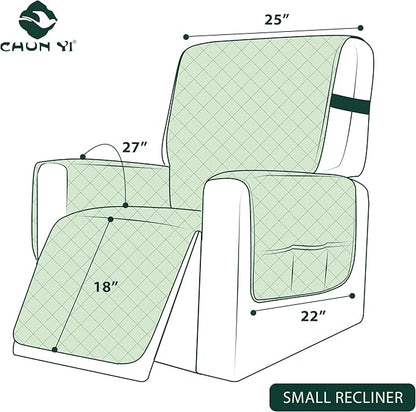 CHUN YI Recliner Chair Cover, Non-Slip Recliner Covers That Stay in Place, Washable Lazy Boy Recliner Covers with Pockets, Water Resistant Recliner Slipcover for Pets (Wine, Small Recliner)