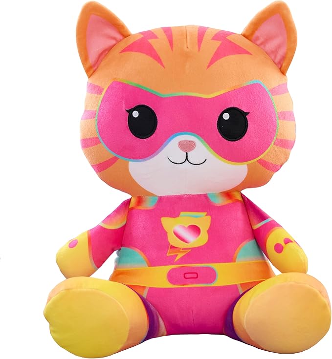 Disney Junior SuperKitties Su-Purr Charged Ginny Weighted Plush, Kids Toys for Ages 3 Up by Just Play