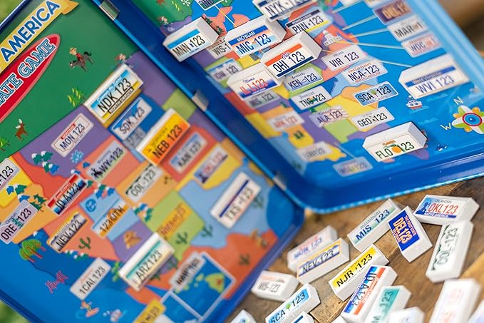 Bendon TS Shure License Plate Games Magnetic Activity Tin with Foam Magnet Sheet 50519