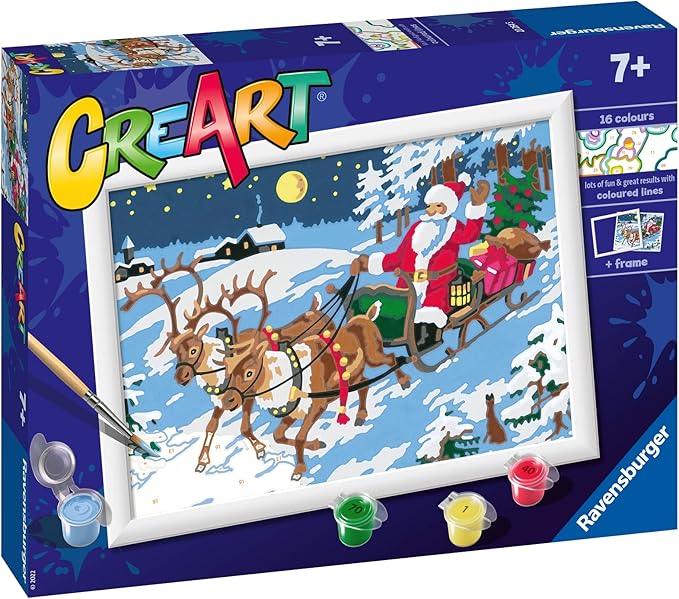 Ravensburger CreArt Night Before Christmas Paint by Numbers Kit for Kids - 20264 - Painting Arts and Crafts for Ages 7 and Up