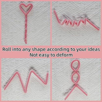 Qirimoi Pink Pipe Cleaners Craft Pipe Cleaners Bulk Pipecleaners Crafts Supplies，200Pcs Pink