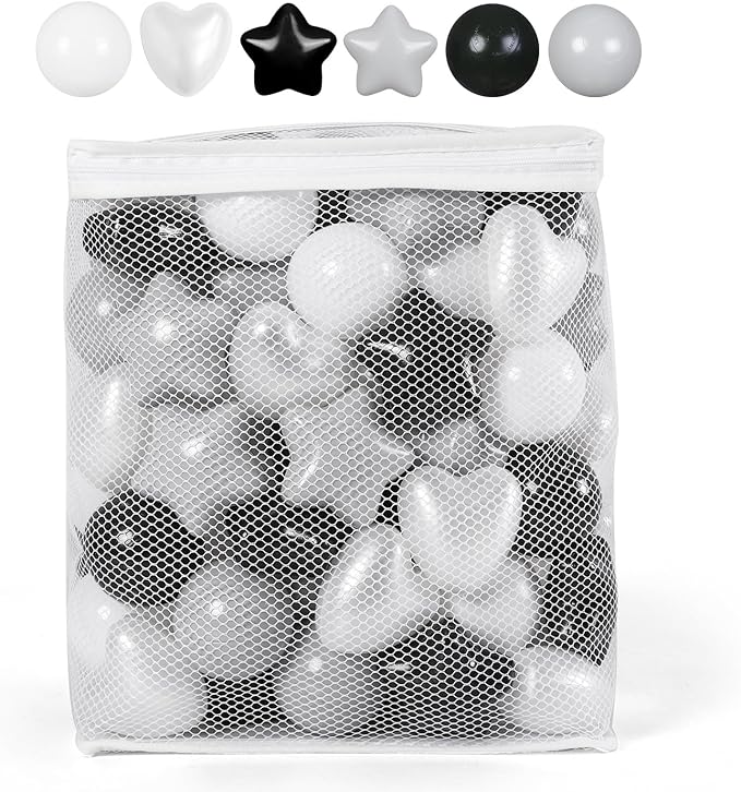 GOGOSO Ball Pit Balls,Plastics Balls for Ball Pit, Stars Hearts Shape for PastelBall for Toddlers Kids